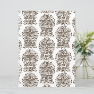 Tarjeta Festiva Leyenda antigua: Pájaros gigantes y tiendas tribal