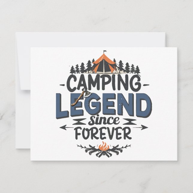 Tarjeta Festiva Leyenda de camping desde siempre (Anverso)