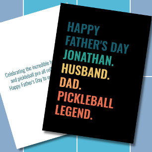 Tarjeta Festiva Leyenda de Pickleball Día del Padre Personalizado