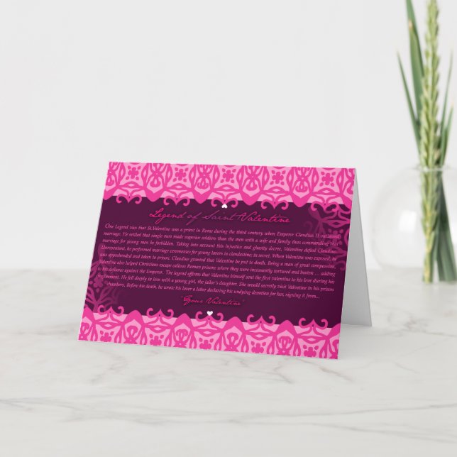 TARJETA FESTIVA LEYENDA DE SAN VALENTÍN (Anverso)