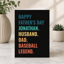 Leyenda del béisbol, padre, esposo Día del Padre p