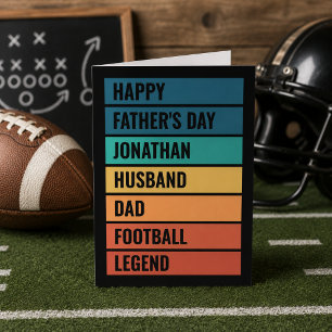 Tarjeta Festiva Leyenda del Fútbol Retro Día del Padre