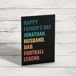 Tarjeta Festiva Leyenda del Fútbol Retro Día del Padre Personaliza