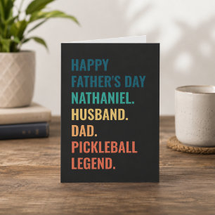 Tarjeta Festiva Leyenda del Pickleball Día del Padre Personalizado