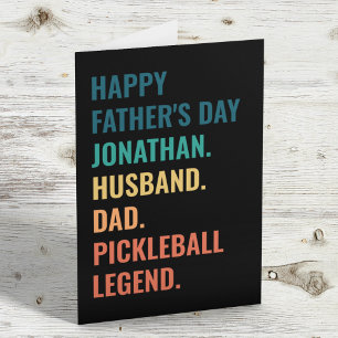 Tarjeta Festiva Leyenda del Pickleball Día del Padre Personalizado