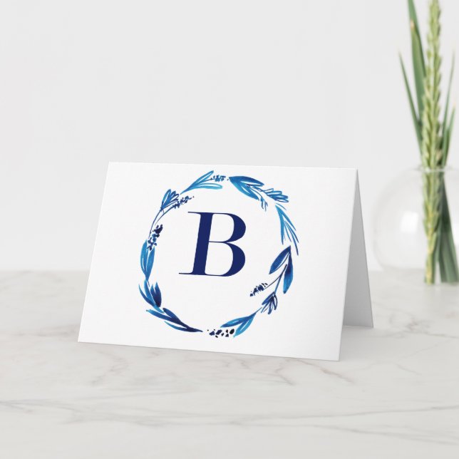 Tarjeta Festiva Leyenda floral azul 'B' (Anverso)