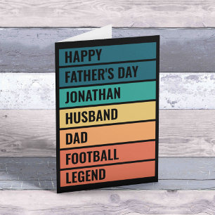 Tarjeta Festiva Leyenda Retro del Fútbol Día del Padre