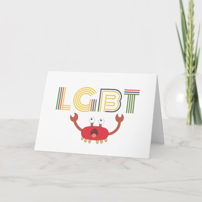 Tarjeta Festiva LGBT - Derechos humanos - Cangrejo blanco (Anverso)
