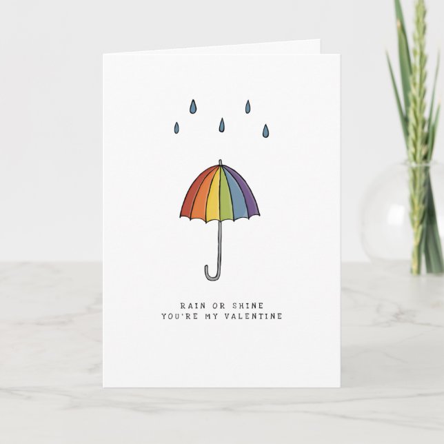 Tarjeta Festiva LGBT | Día de San Valentín | Paraguas | Orgullo | (Anverso)