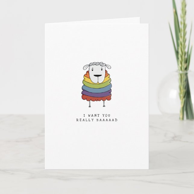Tarjeta Festiva LGBT | San Valentín | Ovejas | Orgullo | (Anverso)