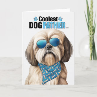 Tarjeta Festiva Lhasa Apso Dog Coolest Dad Day