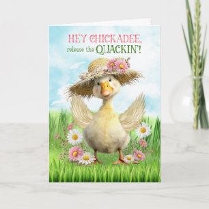 Tarjeta Festiva Liberar el humor graznido de los patos de Pascua p