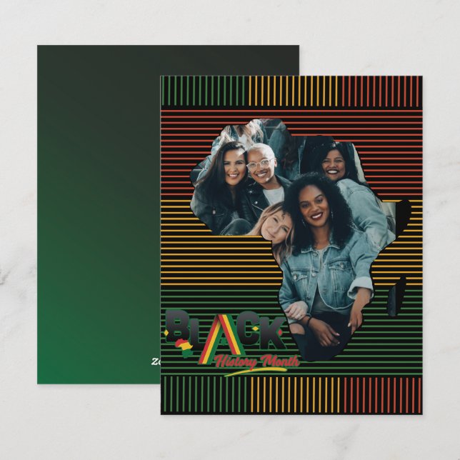 Tarjeta Festiva Libertad negra personalizada orgullo afroamericano (Anverso / Reverso)