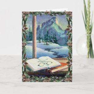 Tarjeta Festiva LIBROS, espec. y GUIRNALDA de SHARON SHARPE
