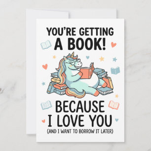 Tarjeta Festiva Libros Te estoy dando un libro (Porque te amo)