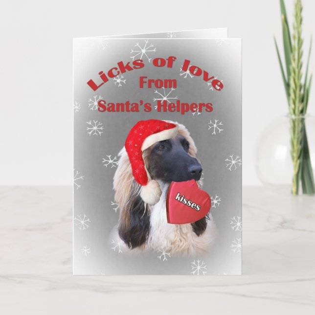 Tarjeta Festiva Licencias afganas de amor de Papá Noel (Anverso)