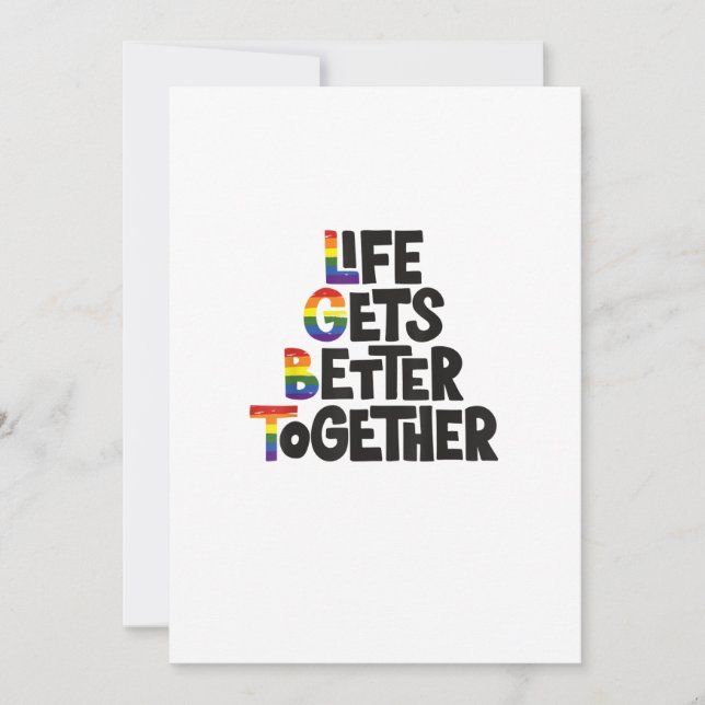 Tarjeta Festiva Life Gets Better Together Light Colors Inspiration (Anverso)