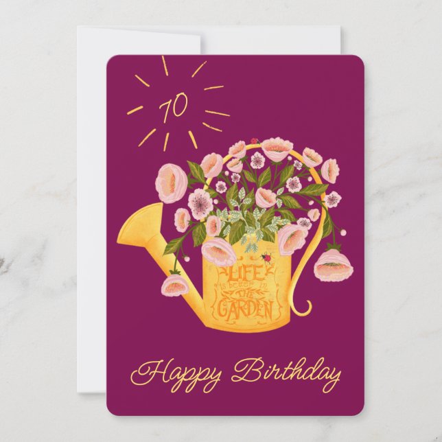 Tarjeta Festiva Life is better in the garden personalise card (Anverso)