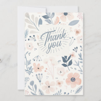 Tarjeta Festiva Light Blue Floral Thank you card - note card