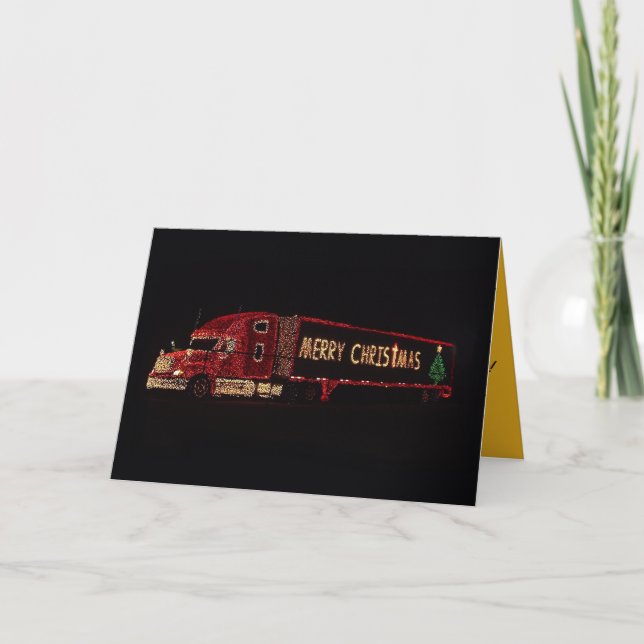 Tarjeta Festiva Light It Up Trucker's Christmas (Anverso)