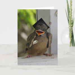 Tarjeta Festiva Lil Birdie, pájaro sonriente feliz, graduación