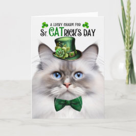 Tarjeta Festiva Lilac Point Ragdoll con encanto