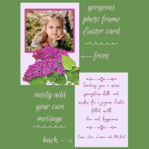 Tarjeta Festiva Lilas Bonita Primavera Foto Feliz Pascua
