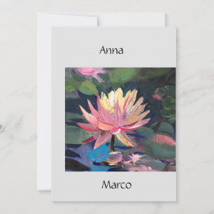 Tarjeta Festiva Lilia rosa de agua