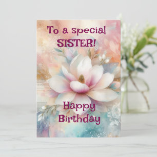 Tarjeta Festiva Lilios rosados brillantes personalizados Feliz cum