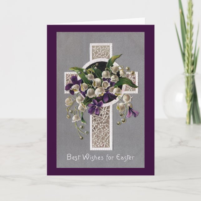 Tarjeta Festiva Lily de la Cruz de Pascua del Valle (Anverso)