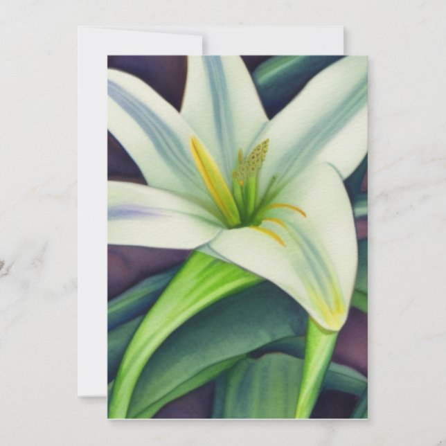 Tarjeta Festiva Lily de Pascua (Anverso)