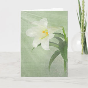 Tarjeta Festiva Lily De Pascua En Verde