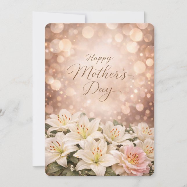 Tarjeta Festiva Lily Mother’s Day Greeting Design (Anverso)
