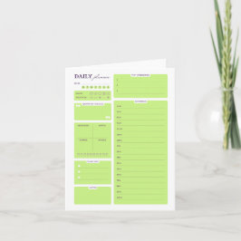 Tarjeta Festiva Lime Green Minimalist Daily Planner Template