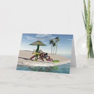 Tarjeta Festiva Limonada de consumición de Santa en la playa