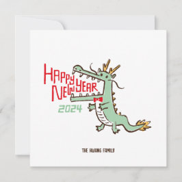 Tarjeta Festiva Lindo Año Nuevo Lunar Año del Dragón 2024