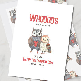 Tarjeta Festiva Lindo Castigo de Búho Mejor Amiga Día de San Valen