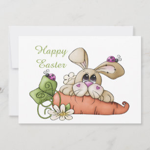 Tarjeta Festiva lindo conejito de Country Easter