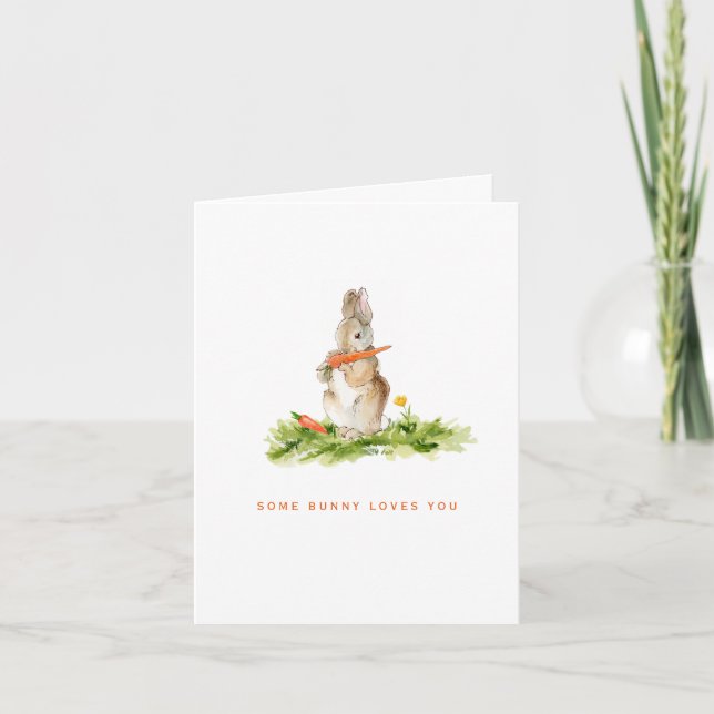 Tarjeta Festiva Lindo conejo te ama Pascua (Anverso)