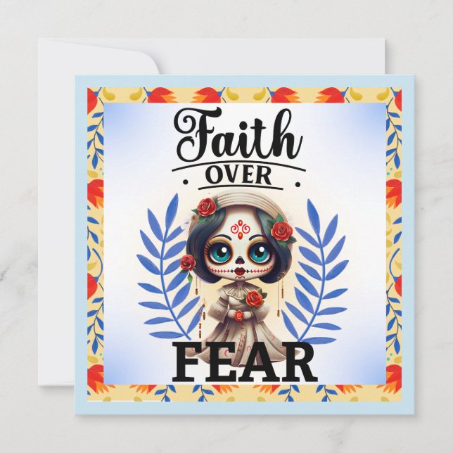 Tarjeta Festiva Lindo cráneo de azúcar (Anverso)