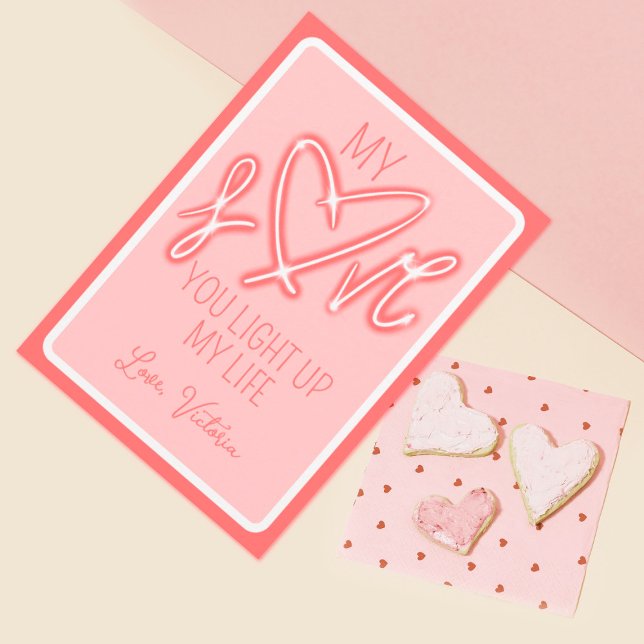Tarjeta Festiva Lindo Divertido Amor Luz Día de San Valentín (Subido por el creador)