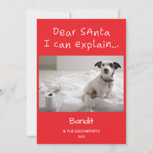 Tarjeta Festiva Lindo Divertido Querido Santa Puedo Explicar Foto