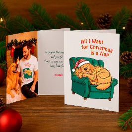 Tarjeta Festiva Lindo Labrador Retriever Dorado de vacaciones en N