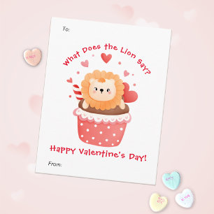 Tarjeta Festiva Lindo León en Cupcake Día de San Valentín Personal
