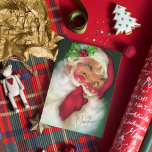 Tarjeta Festiva lindo retro vintage Christmas Santa<br><div class="desc">lindo retro vintage Christmas Santa Holiday Card</div>