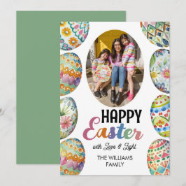 Tarjeta Festiva Lindo y colorido Huevos de Pascua Fotos Saludos Ve