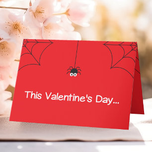Tarjeta Festiva Lindos Spiders del Día de San Valentín para Pasar