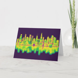 Tarjeta Festiva Línea aérea de Chicago Illinois