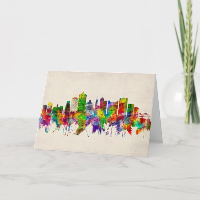 Tarjeta Festiva Línea aérea de Memphis Tennessee (Anverso)