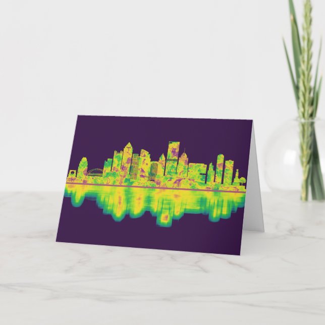 Tarjeta Festiva Línea aérea de Pittsburgh Pennsylvania (Anverso)